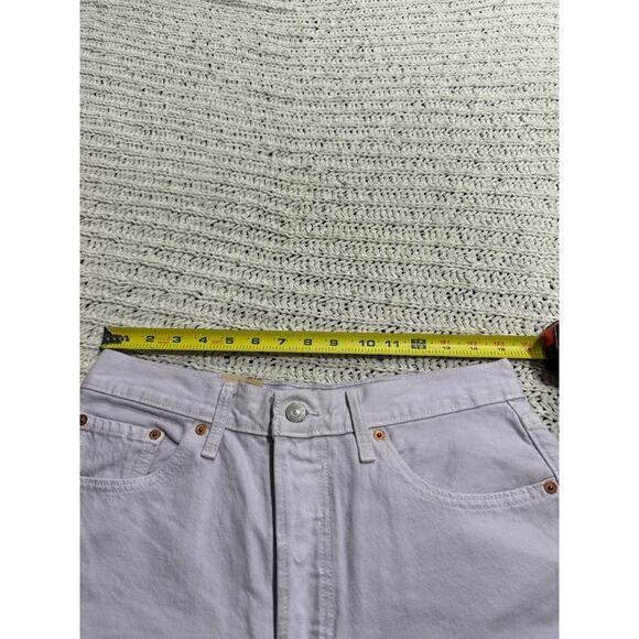 NWT Levis 501 Crop Jeans Womens 29 x26 Light Lilac Purple Raw Hem Straight Leg - Picture 3 of 14